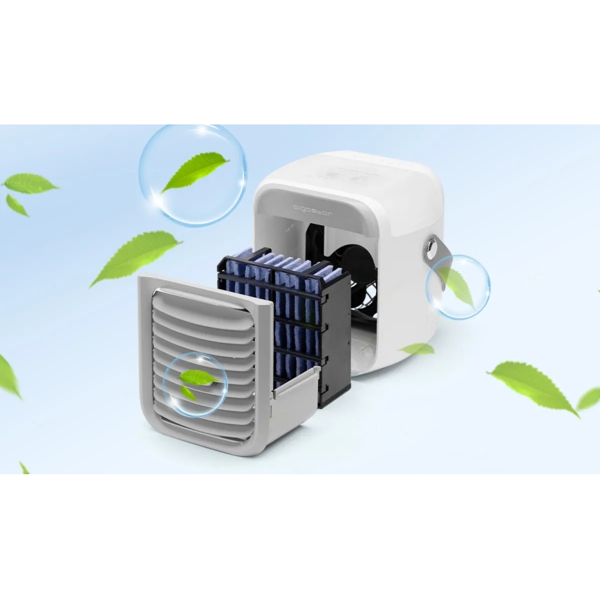 Aigostar - kannettava air cooler 8W/5V valkoinen
