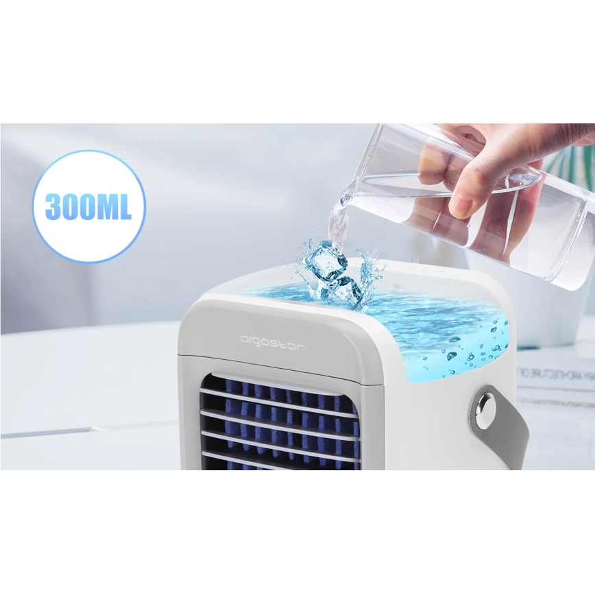 Aigostar - kannettava air cooler 8W/5V valkoinen