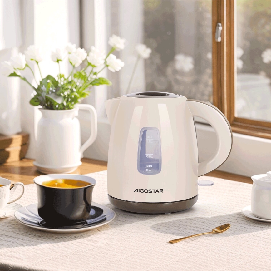 Aigostar - Kattila 1,2l 2200W/230V beige