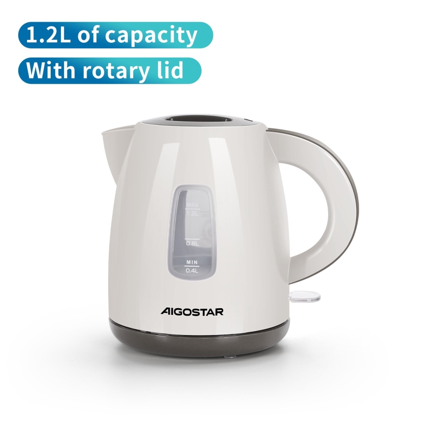 Aigostar - Kattila 1,2l 2200W/230V beige