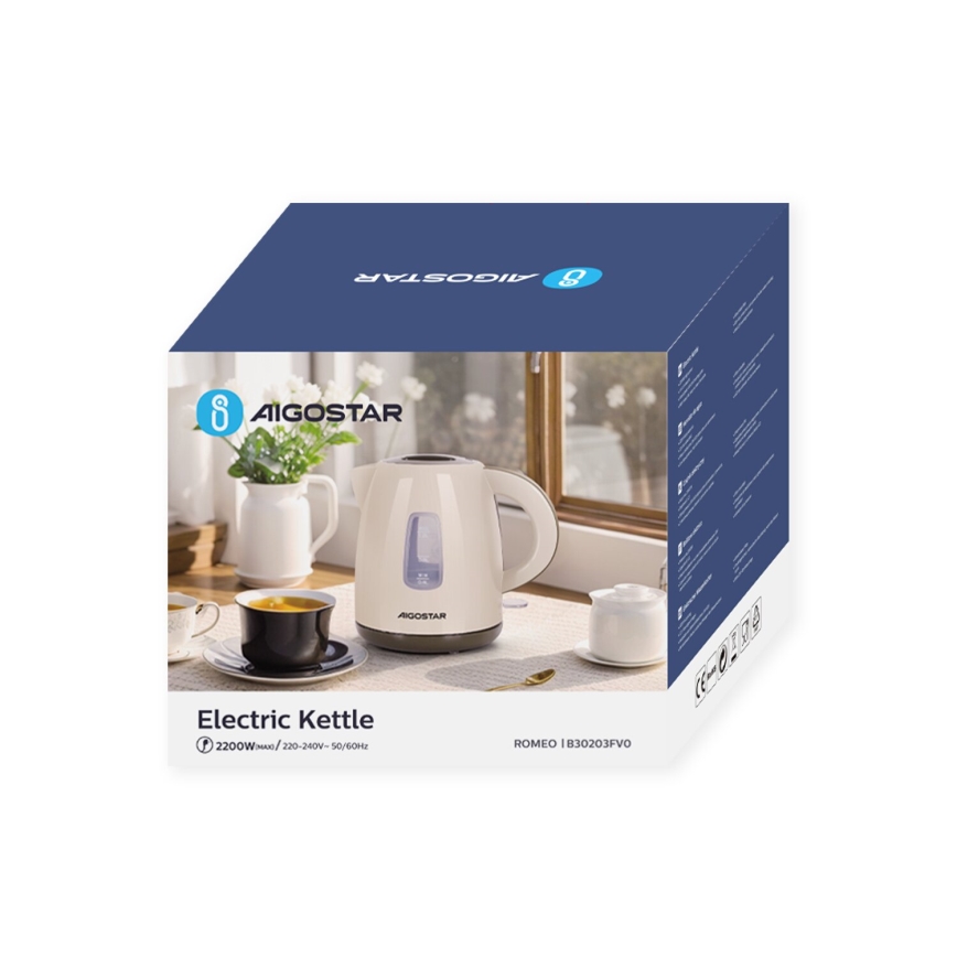 Aigostar - Kattila 1,2l 2200W/230V beige