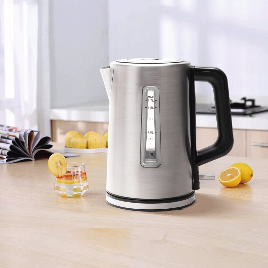 Aigostar - Kattila 1,7l 2200W/230V mattakromi