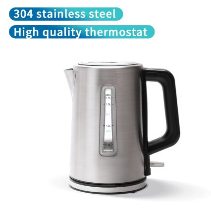 Aigostar - Kattila 1,7l 2200W/230V mattakromi