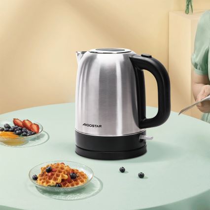 Aigostar - Kattila 1,7l 2200W/230V mattakromi