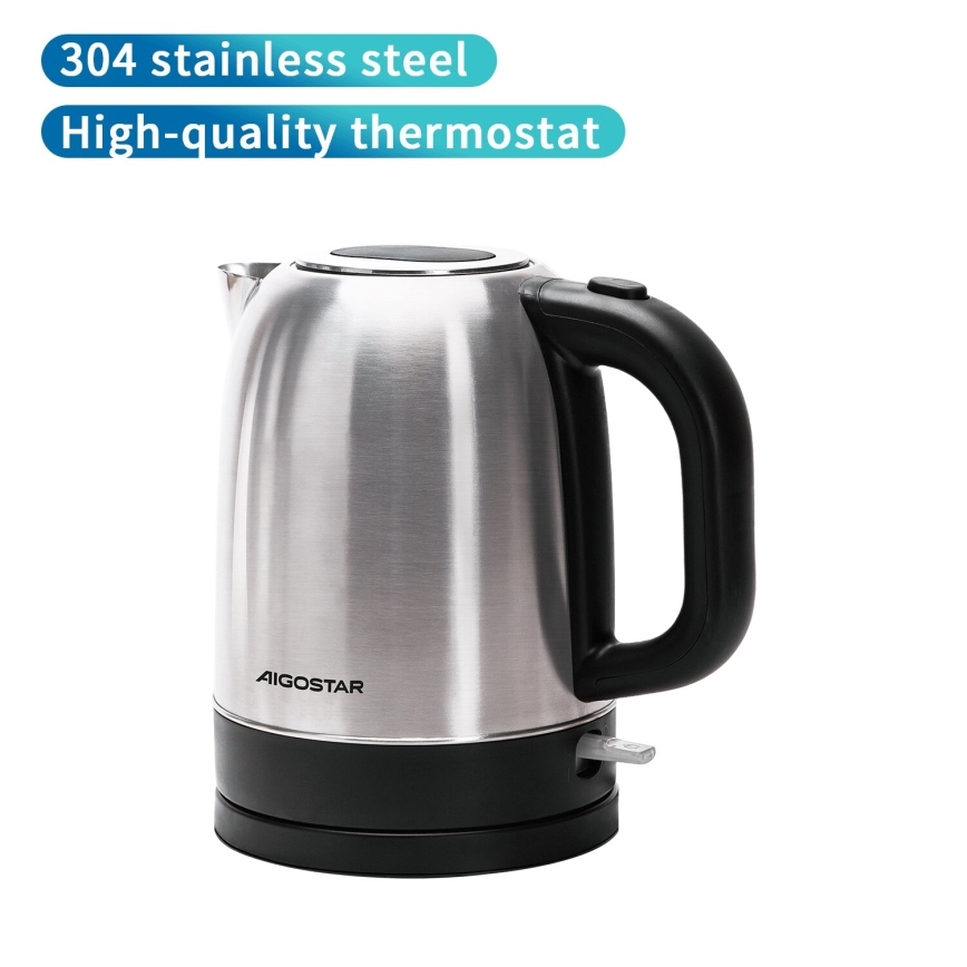 Aigostar - Kattila 1,7l 2200W/230V mattakromi