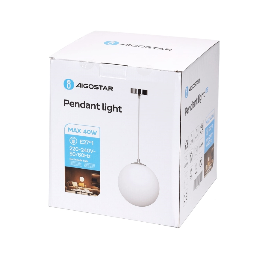 Aigostar - Kattokruunu johdossa 1xE27/40W/230V