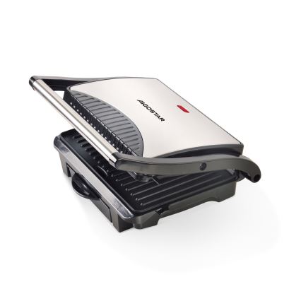 Aigostar - Kontaktigrilli 1000W/230V musta/mattakromi