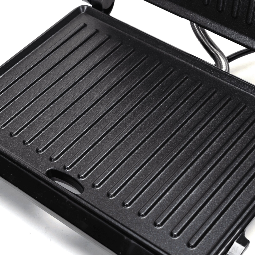 Aigostar - Kontaktigrilli 1000W/230V musta/mattakromi