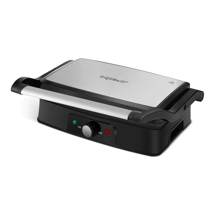 Aigostar - Kontaktigrilli 1500W/230V mattakromi/musta