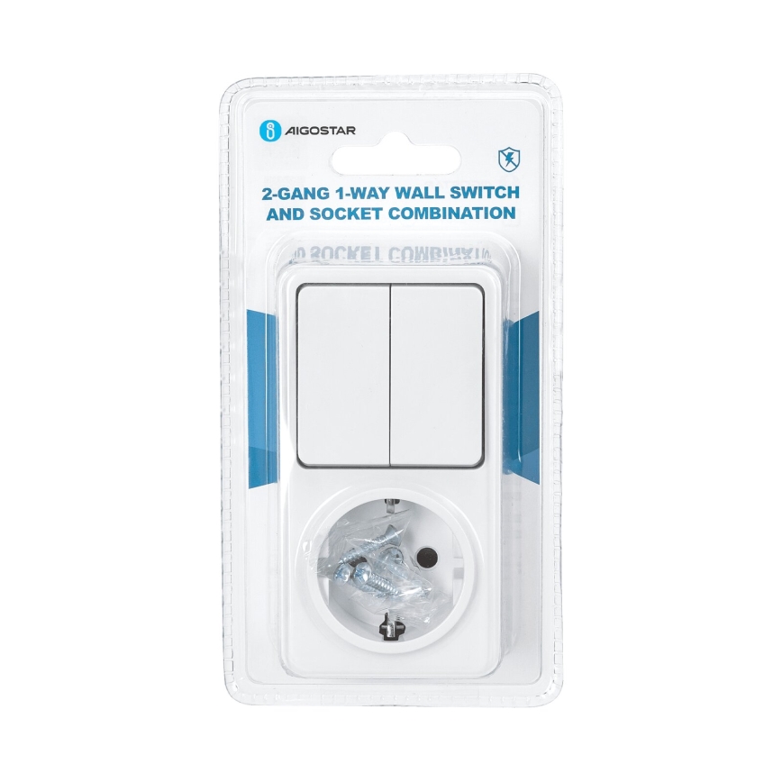 Aigostar - Kotikytkin 2P pistokkeella 1x10A/250V