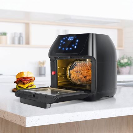 Aigostar - Kuumailmauuni 1400W/230V 12l musta
