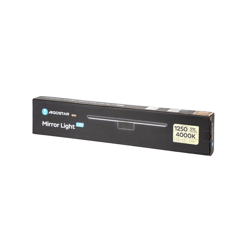Aigostar - Kylpyhuoneen LED-peilivalo LED/12W/230V 4000K 60 cm IP44 musta