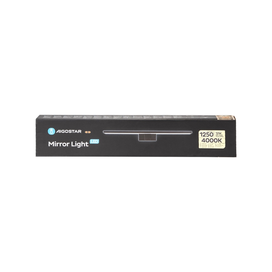 Aigostar - Kylpyhuoneen LED-peilivalo LED/12W/230V 4000K 60 cm IP44 musta