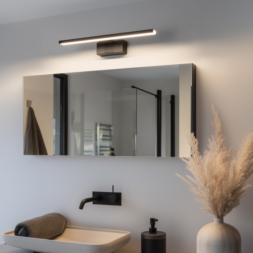 Aigostar - Kylpyhuoneen LED-peilivalo LED/8W/230V 4000K 40 cm IP44 musta