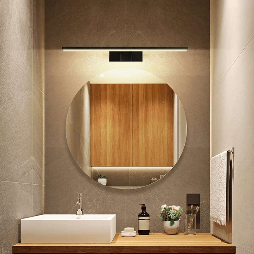 Aigostar - Kylpyhuoneen LED-peilivalo LED/8W/230V 4000K 40 cm IP44 musta