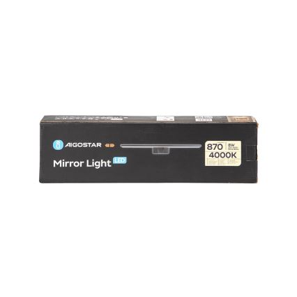 Aigostar - Kylpyhuoneen LED-peilivalo LED/8W/230V 4000K 40 cm IP44 musta