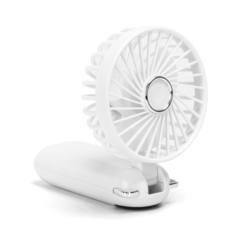 Aigostar - Ladattava käsituuletin 4W/5V 1200mAh valkoinen