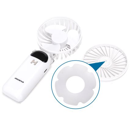 Aigostar - Ladattava käsituuletin 4W/5V 1200mAh valkoinen