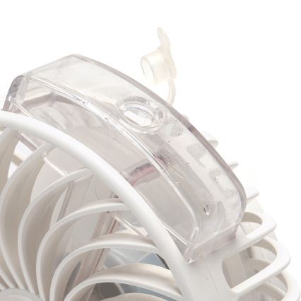 Aigostar - Ladattava pöytätuuletin klipsillä 2W/5V 2400mAh USB valkoinen