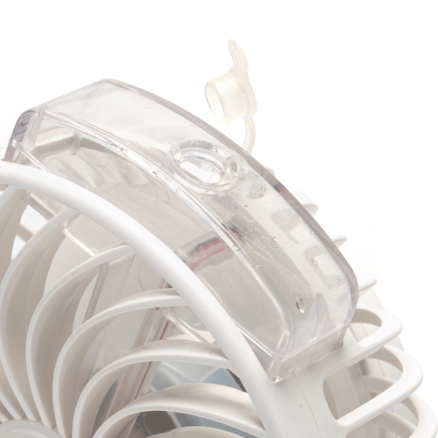 Aigostar - Ladattava pöytätuuletin klipsillä 2W/5V 2400mAh USB valkoinen