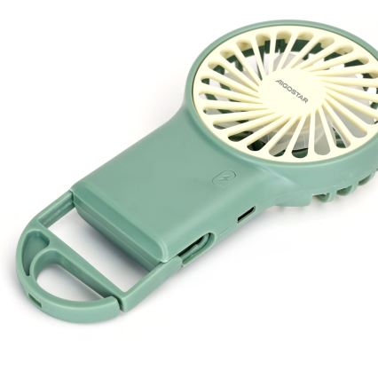 Aigostar - Ladattava taskutuuletin 4W/5V 500mAh USB vihreä