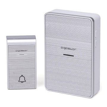 Aigostar - Langaton ovikello 3xAA IP44 hopea