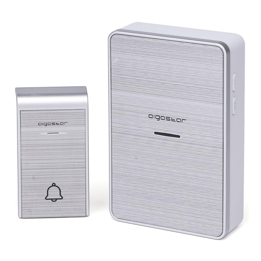 Aigostar - Langaton ovikello 3xAA IP44 hopea
