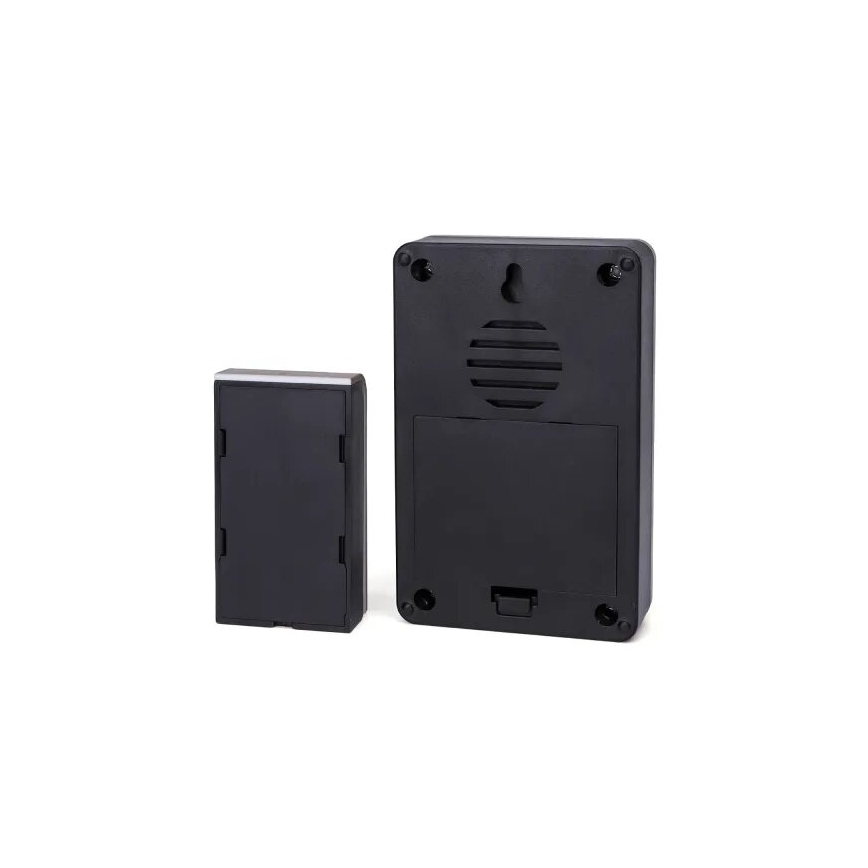 Aigostar - Langaton ovikello 3xAA/12V IP44 musta/kupari