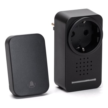 Aigostar - Langaton pistokeovikello 1Z 230V IPX4 musta