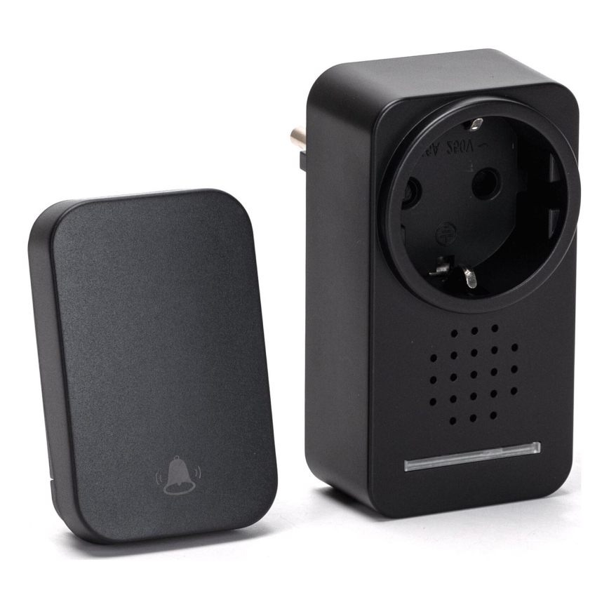 Aigostar - Langaton pistokeovikello 1Z 230V IPX4 musta