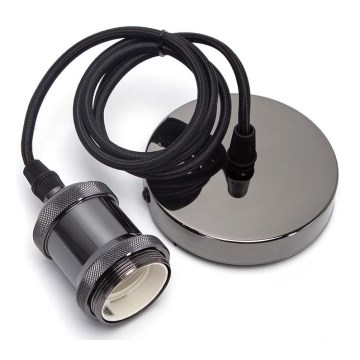 Aigostar - Latauskaapeli 1xE27/60W/230V antrasiitti