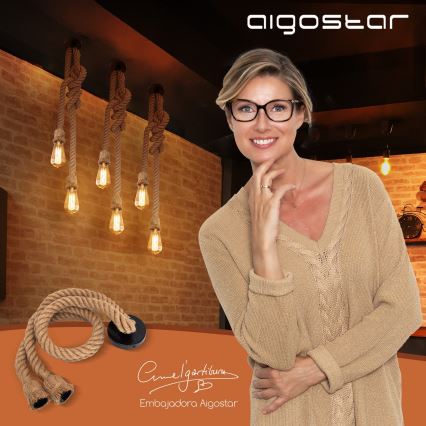 Aigostar - Latauskaapeli 2xE27/60W/230V