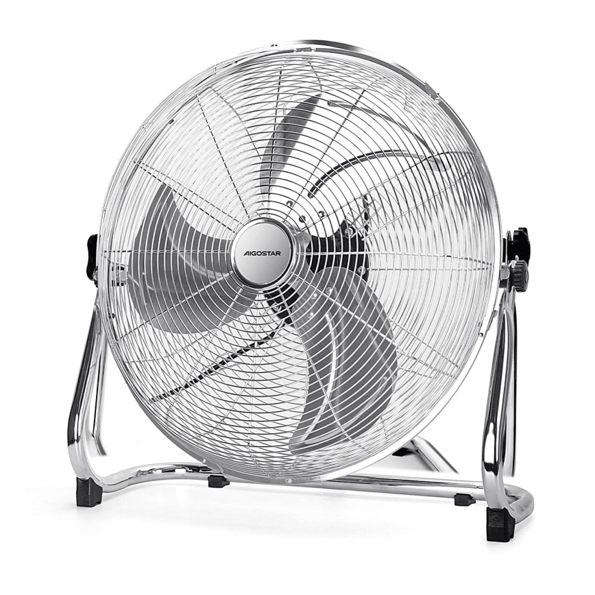 Aigostar - Lattiatuuletin 100W/230V kiiltävä kromi