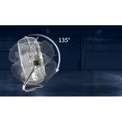 Aigostar - Lattiatuuletin 100W/230V kiiltävä kromi