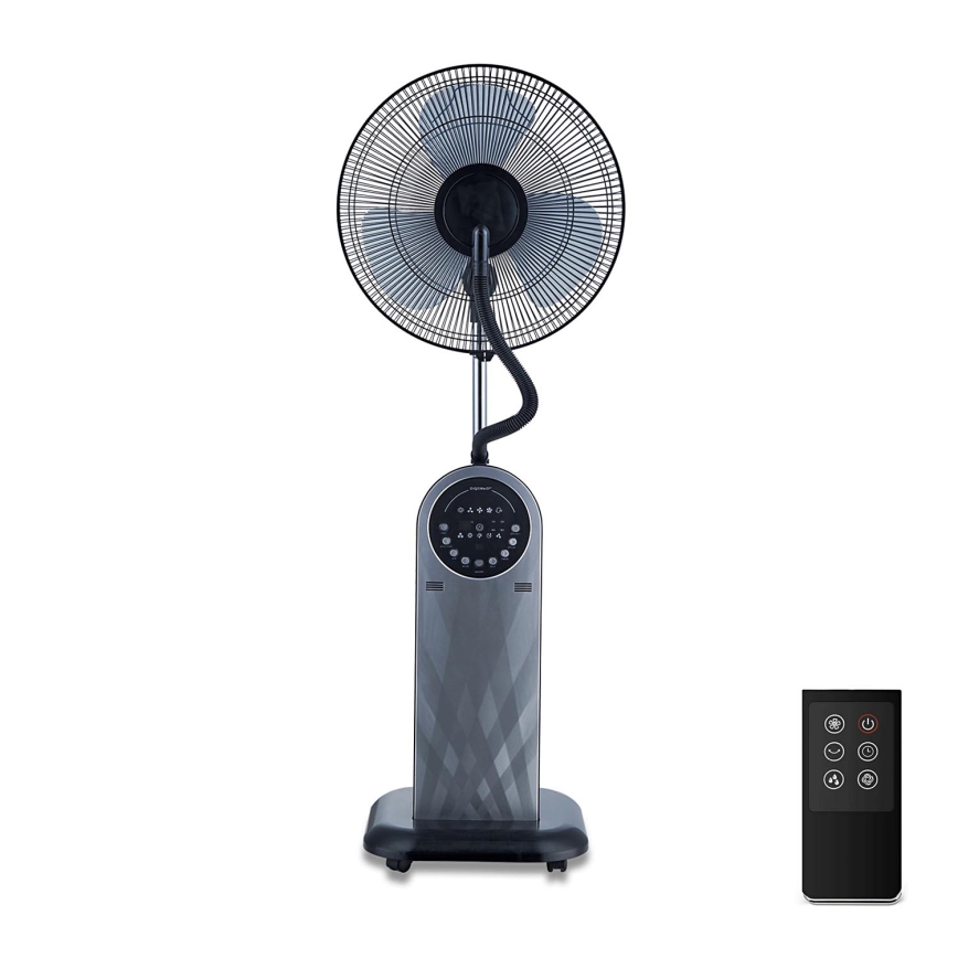 Aigostar - Lattiatuuletin sumutehosteella 95W/230V musta/harmaa + kaukosäädin