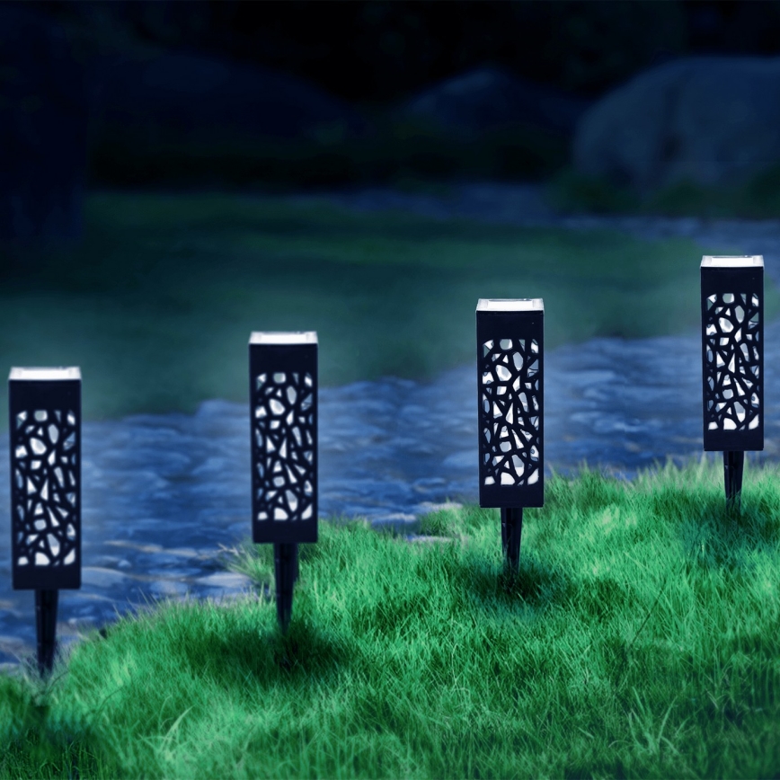 Aigostar - LED aurinkokäyttöinen lamppu LED/0,006W/1,2V 28,5 cm musta 100 mAh 6500K IP44