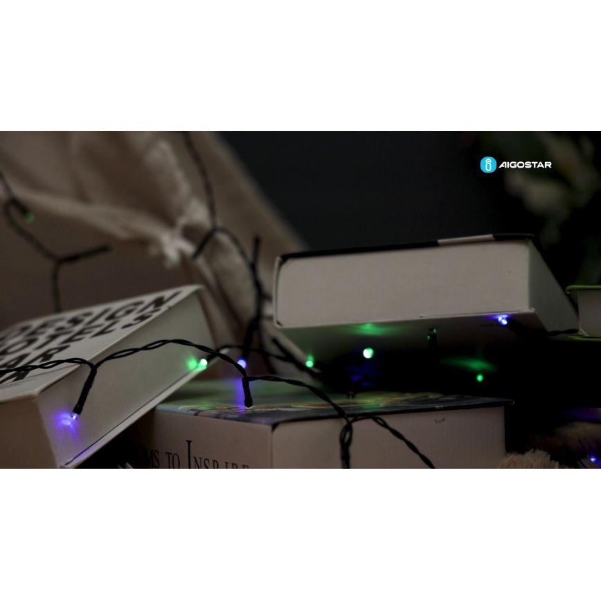 Aigostar - LED aurinkokenno Jouluketju 100xLED/8 toiminnot 12m IP65 monivärinen