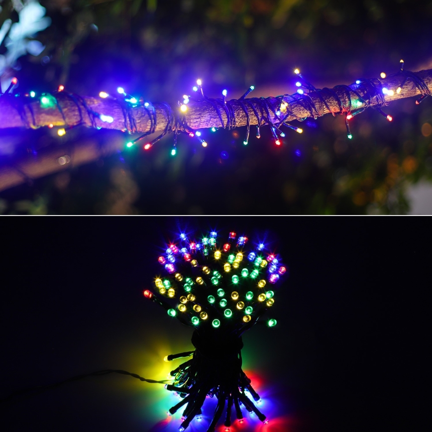 Aigostar - LED aurinkokenno Jouluketju 100xLED/8 toiminnot 12m IP65 monivärinen