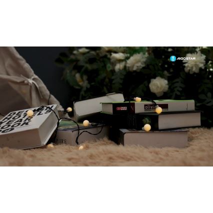 Aigostar - LED aurinkokennoketju koristeellinen ketju 50xLED/8 toiminnot 12m IP65 lämpimänvalkoinen