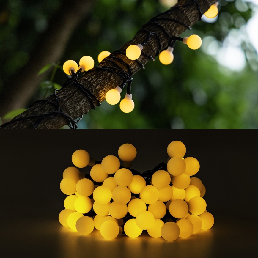 Aigostar - LED aurinkokennoketju koristeellinen ketju 50xLED/8 toiminnot 12m IP65 lämpimänvalkoinen
