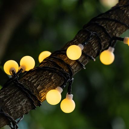 Aigostar - LED aurinkokennoketju koristeellinen ketju 50xLED/8 toiminnot 12m IP65 lämpimänvalkoinen