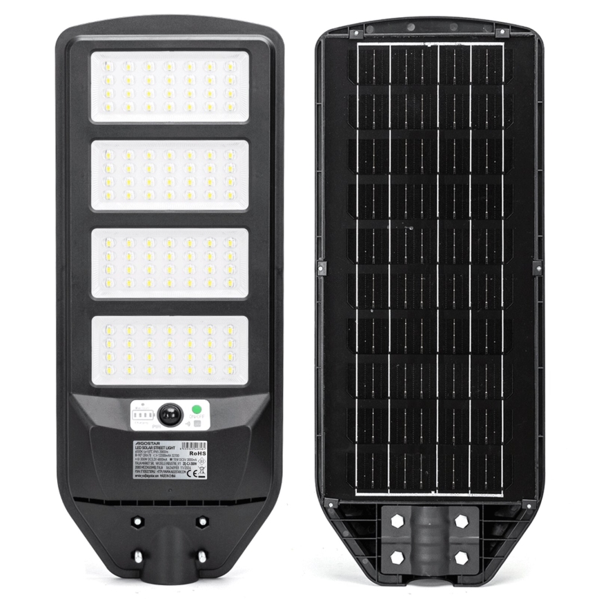 Aigostar - LED Aurinkokennokatuvalo anturilla LED/200W/3,2V 12000mAh IP65 6500K + kauko-ohjaus