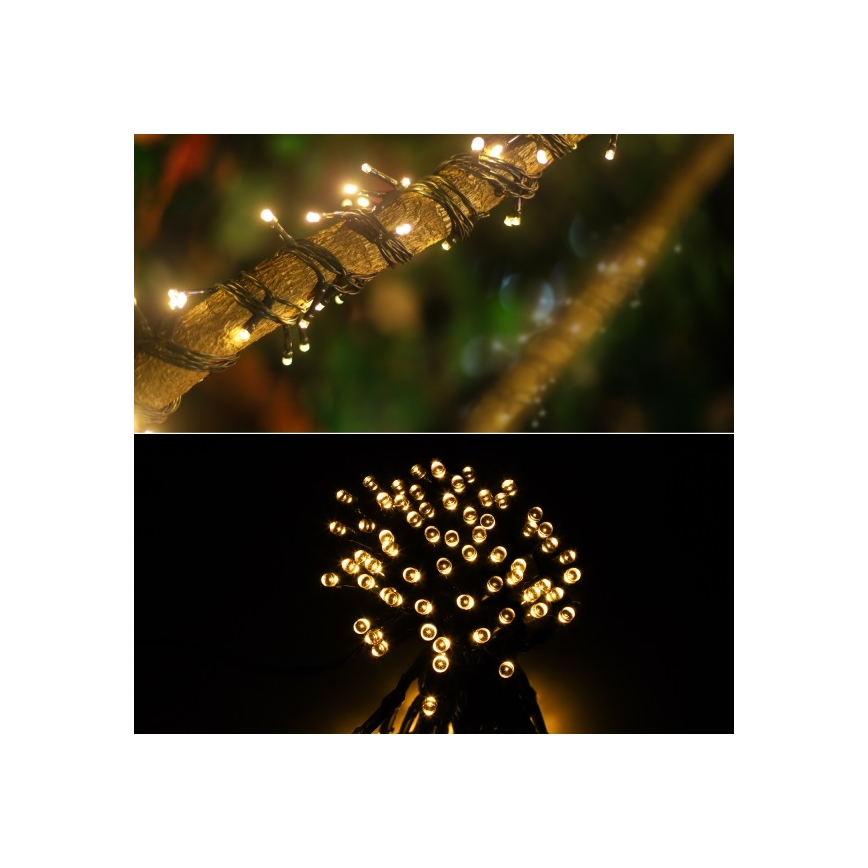 Aigostar - LED Aurinkokennoketju 100xLED/12m IP65 lämmin valkoinen