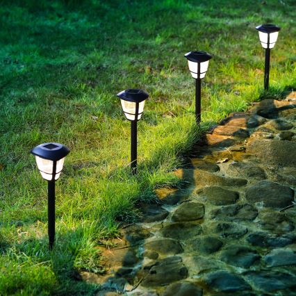 Aigostar - LED-aurinkokennolamppu LED/0,06W/2V 33,8 cm 6500K IP44 musta