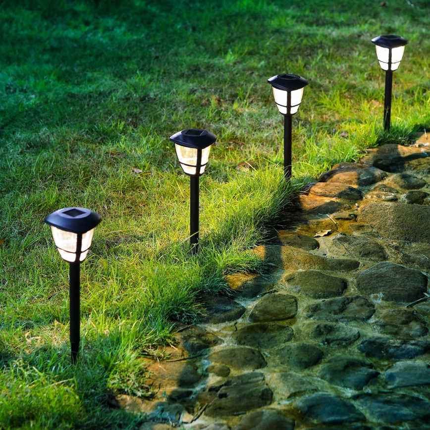 Aigostar - LED-aurinkokennolamppu LED/0,06W/2V 33,8 cm 6500K IP44 musta