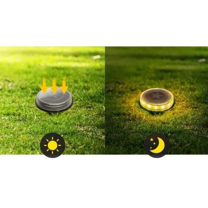 Aigostar - LED-aurinkokennolamppu LED/0,6W/5,5V 24,5 cm 3200K IP66 musta