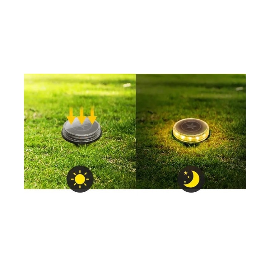 Aigostar - LED-aurinkokennolamppu LED/0,6W/5,5V 24,5 cm 3200K IP66 musta