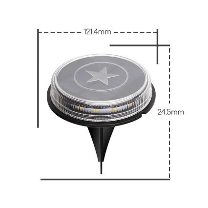 Aigostar - LED-aurinkokennolamppu LED/0,6W/5,5V 24,5 cm 3200K IP66 musta