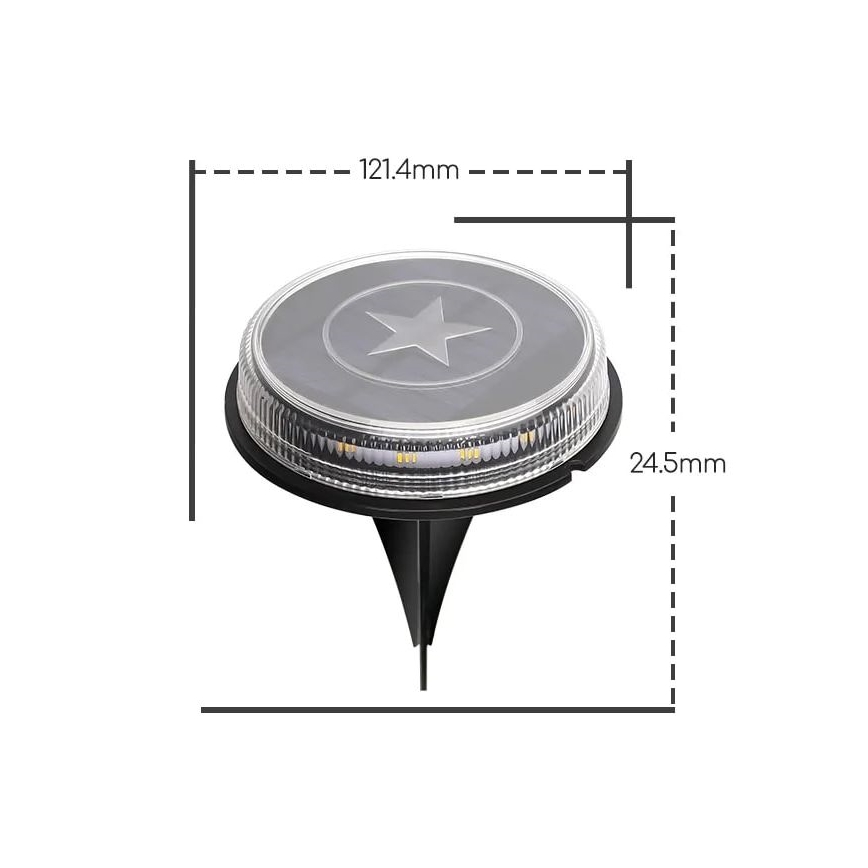 Aigostar - LED-aurinkokennolamppu LED/0,6W/5,5V 24,5 cm 3200K IP66 musta