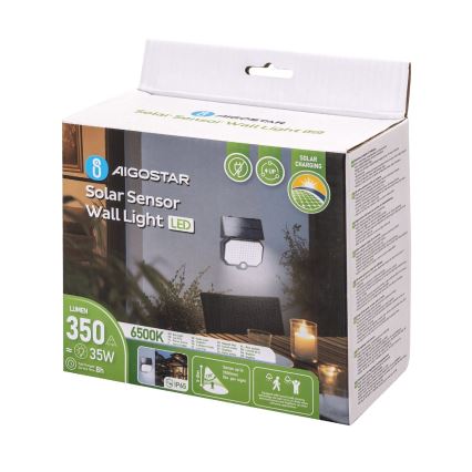 Aigostar - LED Aurinkokennovalo liiketunnistimella LED/2,4W/3,7V IP65